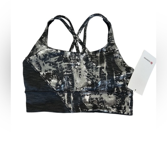 lululemon athletica Black and Silver Patterned Sports Bra - Picture 1 of 5